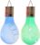 2x Buiten/tuin LED blauw/groen peertjes solar verlichting 14 cm – Tuinverlichting – Tuinlampen – Solarlampen op zonne-energie