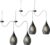 4x stuks antraciete solar tuinverlichting hanglamp ijzer 21 cm – Solarlampen – Hanglampen – Tuinverlichting