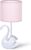 Aigostar Tafellamp Zwaan – Keramiek – Wit – Lamp met roze kap – H37 cm