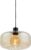 Art deco hanglamp zwart met amber glas – Velo