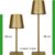 Bailey LED Tafellamp Charge&Go Goud 3.5W 2700K 210lm IP54 Staploos dimbaar Oplaadbaar USB-C 5V DC 380x105mm Anti-slip sokkel