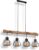 Belanian.nl – Industrieel, vintage hanglamp zwart, donker hout, 4 lichts,Scandinavisch Boho-stijl E27 fitting , modern, retro, Hanglamp voor Eetkamer, slaapkamer, woonkamer