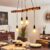 Belanian.nl – vintge Scandinavisch Boho-stijl E27 fitting,hanglamp zwart, licht hout, 4 lichts ,Industrieel hanglamp,modern hanglamp, , retro hanglamp voor Eetkamer, keuken,…