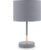 B.K.Licht – Grijze Tafellamp – metaal & stof – met kap – scandinavische bedlamp – slaapkamer lamp – E27 fitting – excl. lichtbron