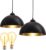 B.K.Licht – Set van 2 Hanglampen met retro lichtbronnen – A75 – E27 fitting – 2.200K – 320 Lm