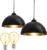 B.K.Licht – Set van 2 Hanglampen met retro lichtbronnen – G80 – E27 fitting – 2.200K – 320 Lm