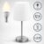 B.K.Licht – Slimme Tafellamp – witte – klassieke design – voor binnen – WiFi bedlamp – stof – met smart E14 lichtbron