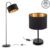 B.K.Licht – Vloerlamp en Tafellamp – zwart gouden set – verlichting – E27 fitting