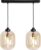 Bronx71® Hanglamp industrieel Amber 30 cm – 2-lichts – Hanglamp glas – Hanglampen eetkamer