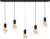Calex Retro Plafondlamp – 5x E27 – Hanglamp Industrieel – 14 x 130 cm Pendellamp – Zwart