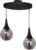 Chesto Nova Double Smoky – Luxe Industriele Hanglamp – 2 Bollen Smoking glas / Rookglas – Eetkamer, Woonkamer