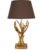 Clayre & Eef Tafellamp Ø 35×59 cm Goudkleurig Bruin Polyresin Bureaulamp