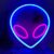 DecorVerlichting – Alien Lamp – Neon – Blauw met Roze – LED – USB of batterij – Wandlamp – Nachtlamp