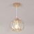 Delaveek-Vintage kristallen ijzeren hanglamp- E27 – Goud – 13 * 13 * 18 cm(lamp niet inbegrepen)