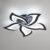 Delaveek- Zwart 5 Lotus LED Plafondlamp- 60W 7200LM- Koud Wit 6500K- Acryl- Dia 60cm