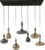 Design hanglamp Artic zwart | 4+3 lichts karaf | 145x50x150 cm | eetkamer / woonkamer | industrieel / modern design | metalen afwerking