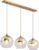 Design hanglamp met drie glazen bollen | 94cm | Goud / amber | Hoogte verstelbaar | Moderne eettafellamp | glas / metaal | Warm sfeerverlichting Bubble | Inclusief lichtbron |…