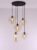 EEF videlamp hanglamp – 5xE27 – rond 5 lichts – amber goud glas