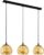 EGLO Albaraccin Hanglamp – E27 – 78 cm – glas – Zwart/Goud