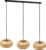 EGLO Amsfield 1 Hanglamp – E27 – 96 cm – Zwart/Hout