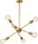 Groenovatie Design Hanglamp – Gouden / Messing – 6-Lichts – E27 Fitting – 60 x 105 cm