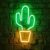 Groenovatie LED Neon Wandlamp “Cactus” – Op USB – 47x26x2cm – Groen / Geel