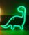 Groenovatie LED Neon Wandlamp “Dino” – Op Batterijen en USB – 23x23x2cm – Groen