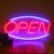 Groenovatie LED Neon Wandlamp “Open” – Op USB – 45x22x2cm – Blauw / Roze