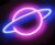 Groenovatie LED Neon Wandlamp “Planeet” – Op Batterijen en USB – 30x18x2cm – Blauw/Roze