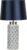 HAES DECO – Tafellamp – Modern Chic – Elegante Lamp, formaat Ø 28×50 cm – Blauw/Wit Keramiek en Zilverkleurig Metaal – Bureaulamp, Sfeerlamp, Nachtlampje