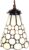 HAES DECO – Tiffany Hanglamp Ø 15×115 cm Wit Bruin Glas Metaal Hanglamp Eettafel Hanglampen Eetkamer Glas in Lood