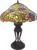 HAES DECO – Tiffany Tafellamp 55×85 cm Groen Blauw Polyresin Glas Tiffany Bureaulamp Tiffany Lampen Glas in Lood