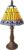 HAES DECO – Tiffany Tafellamp Ø 20×34 cm Bruin Kunststof Glas Tiffany Bureaulamp Tiffany Lampen Glas in Lood