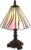 HAES DECO – Tiffany Tafellamp Ø 20×34 cm Roze Beige Glas Kunststof Tiffany Bureaulamp Tiffany Lampen Glas in Lood