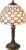 HAES DECO – Tiffany Tafellamp Ø 20×38 cm Wit Bruin Glas Tiffany Bureaulamp Tiffany Lampen Glas in Lood