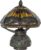 HAES DECO – Tiffany Tafellamp Ø 22×21 cm Bruin Rood Glas Libelle Tiffany Bureaulamp Tiffany Lampen