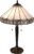 HAES DECO – Tiffany Tafellamp Ø 41×62 cm Beige Bruin Glas Tiffany Bureaulamp Tiffany Lampen Glas in Lood