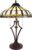 HAES DECO – Tiffany Tafellamp Ø 41×64 cm Beige Groen Glas Rond Tiffany Bureaulamp Tiffany Lampen Glas in Lood