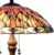 HAES DECO – Tiffany Tafellamp Ø 45×56 cm Rood Beige Glas Driehoek Libelle Tiffany Bureaulamp Tiffany Lampen Glas in Lood