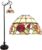 HAES DECO – Tiffany Vloerlamp 40x27x152 cm Bruin Glas Bloemen Staande Lamp Staanlamp Tiffany Lamp