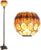 HAES DECO – Tiffany Vloerlamp Ø 27×184 cm Bruin Geel Glas Rond Staande Lamp Staanlamp Tiffany Lamp