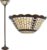 HAES DECO – Tiffany Vloerlamp Ø 38×186 cm Beige Bruin Glas Kunststof Rechthoek Staande Lamp Glas in Lood Tiffany Lamp