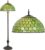 HAES DECO – Tiffany Vloerlamp Ø 51×165 cm Groen Glas Staande Lamp Staanlamp Tiffany Lamp