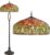 HAES DECO – Tiffany Vloerlamp Ø 56×165 cm Groen Oranje Glas Tulpen Staande Lamp Staanlamp Tiffany Lamp