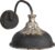 HAES DECO – Wandlamp – Industrial – Vintage / Retro Lamp, formaat 40x27x25 cm – Bruin / Grijs Metaal – Ronde Muurlamp, Sfeerlamp