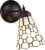 HAES DECO – Wandlamp Tiffany 17x12x23 cm Wit Bruin Glas Metaal Rond Muurlamp Sfeerlamp Tiffany Lamp