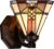 HAES DECO – Wandlamp Tiffany 25×20 cm Beige Bruin Glas Kunststof Muurlamp Sfeerlamp Tiffany Lamp