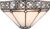 HAES DECO – Wandlamp Tiffany 30x15x16 cm Wit Bruin Metaal Glas Driehoek Muurlamp Sfeerlamp Tiffany Lamp