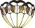 HAES DECO – Wandlamp Tiffany 31x15x21 cm Wit Glas Muurlamp Sfeerlamp Tiffany Lamp