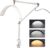 Halve Maan Desktop Lamp – Verstelbaar Bi-Color LED – Perfecte Verlichting voor Make-Up en Live Streaming – Flexibel Rotatie-ontwerp – Telefoonhouder Inbegrepen – Wit